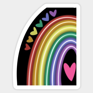 Rainbow neon hearts Sticker